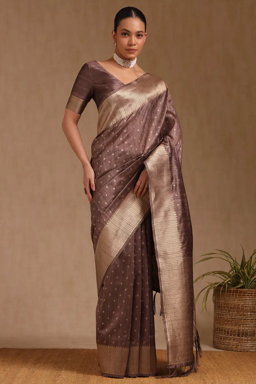 Earth Tussar Woven Design Saree